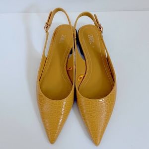 Yellow Pointy Ballet Flats